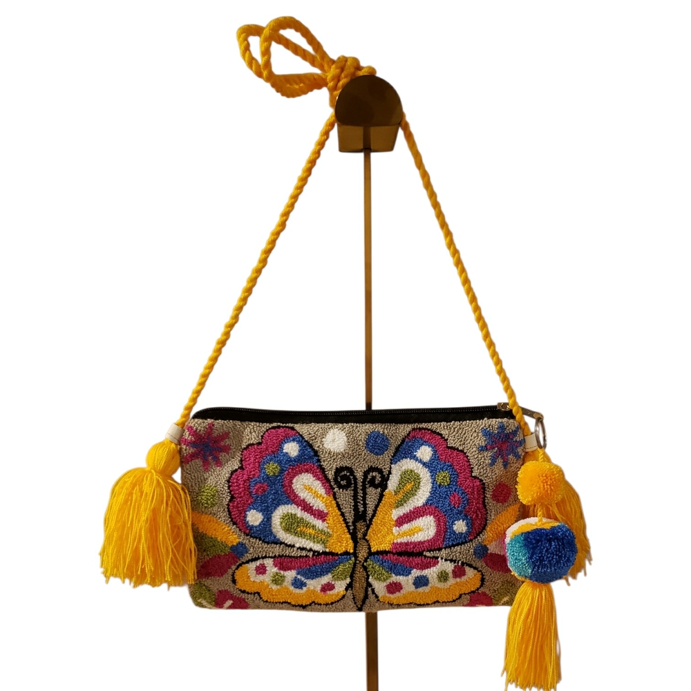 Colorful Handmade Mariposa Wayuu Butterfly Crossbody Clutch NWT! - Picture 15 of 15